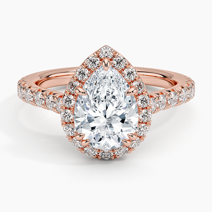 Sienna Halo Half Coverage Diamond Ring (2/3 ct. tw.) - Pear Center Stone