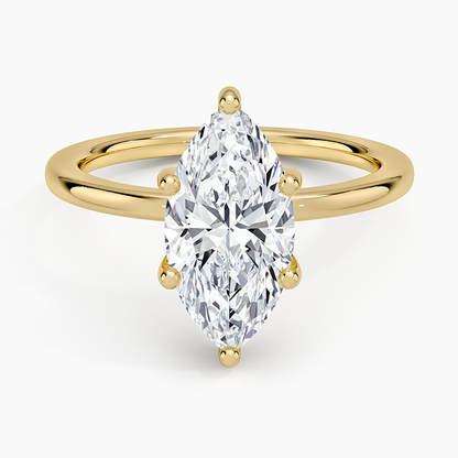 Sydney Perfect Fit Hidden Halo Six-Prong Diamond Ring - Marquise Center Stone