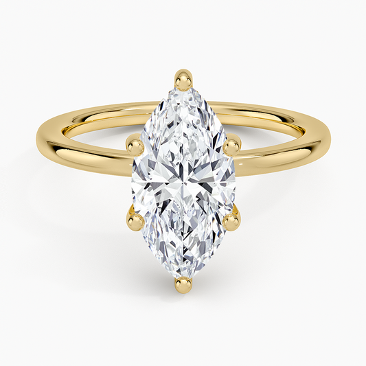 Sydney Perfect Fit Hidden Halo Six-Prong Diamond Ring - Marquise Center Stone