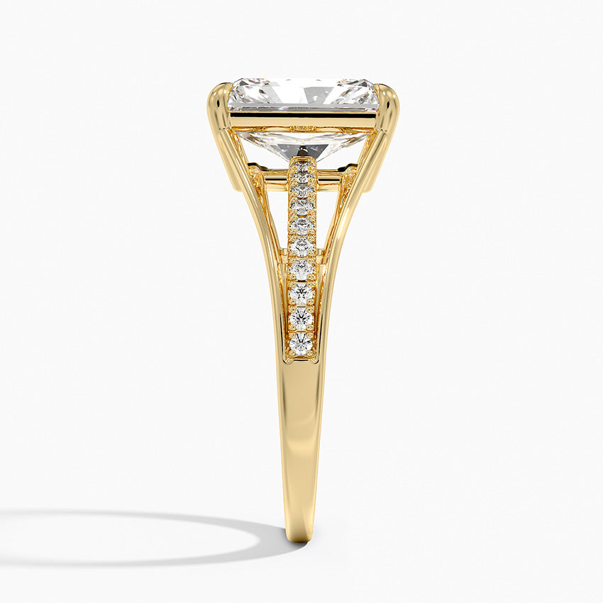 Tressa Split Shank Diamond Ring - Radiant Cut Center Stone