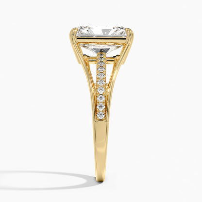 Tressa Split Shank Diamond Ring - Radiant Cut Center Stone