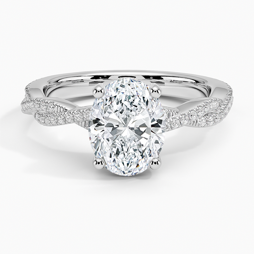 Adorned Luxe Petite Twisted Vine Diamond Ring - Oval Center Stone