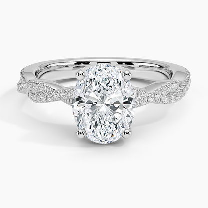 Adorned Luxe Petite Twisted Vine Diamond Ring - Oval Center Stone