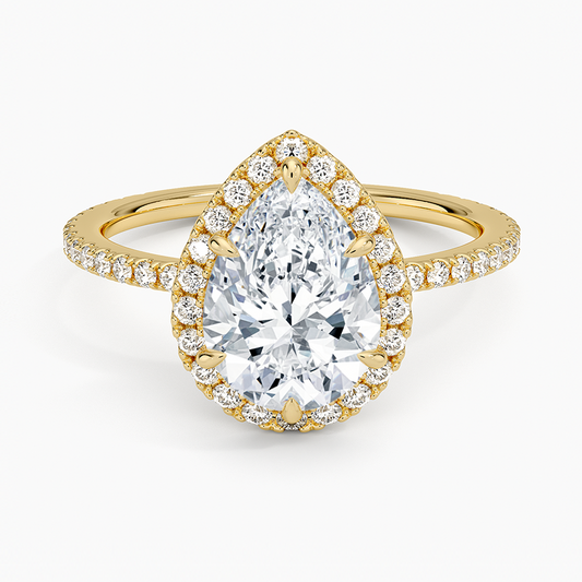 Waverly Halo Diamond Ring (1/2 ct. tw.) - Pear Center Stone