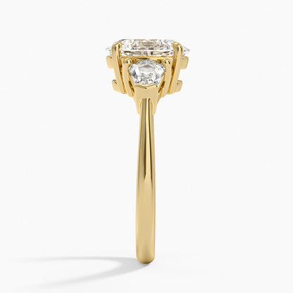 Shield Cut Three Stone Diamond Ring (1/2 ct. tw.) - Oval Center Stone