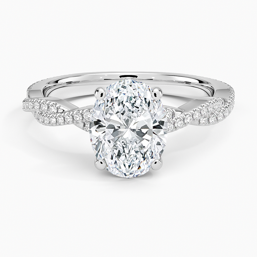 Petite Luxe Twisted Vine Diamond Ring (1/4 ct. tw.) - Oval Center Stone