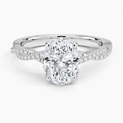 Petite Luxe Twisted Vine Diamond Ring (1/4 ct. tw.) - Oval Center Stone