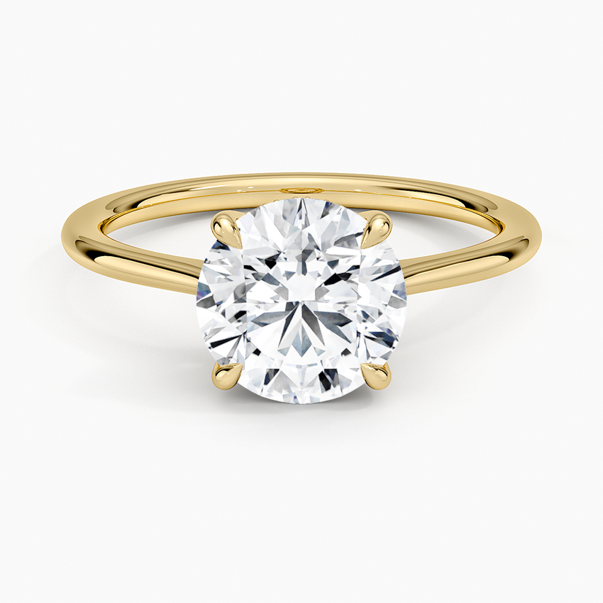 Elle Hidden Halo Diamond Ring - Round Cut Center Stone