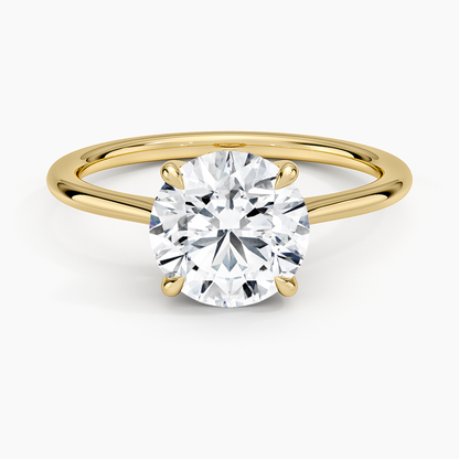 Elle Hidden Halo Diamond Ring - Round Cut Center Stone
