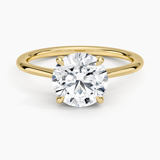 Elle Hidden Halo Diamond Ring - Round Cut Center Stone
