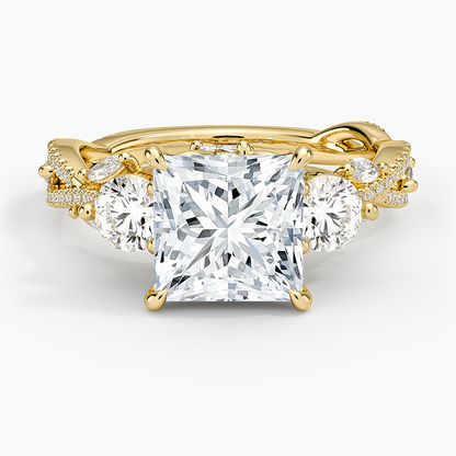 Luxe Secret Garden Three Stone Diamond Ring (1 ct. tw.) - Princess Cut Center Stone