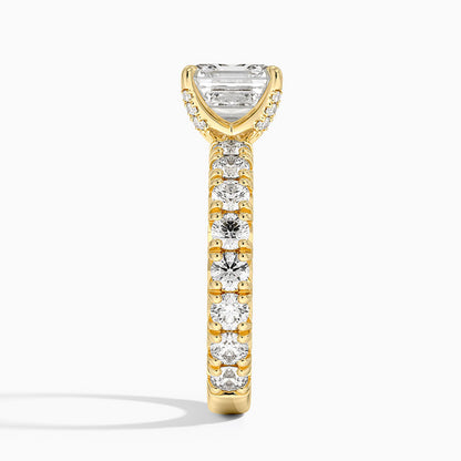 Ellora Three-Quarter Coverage Diamond Ring - Asscher Cut Center Stone