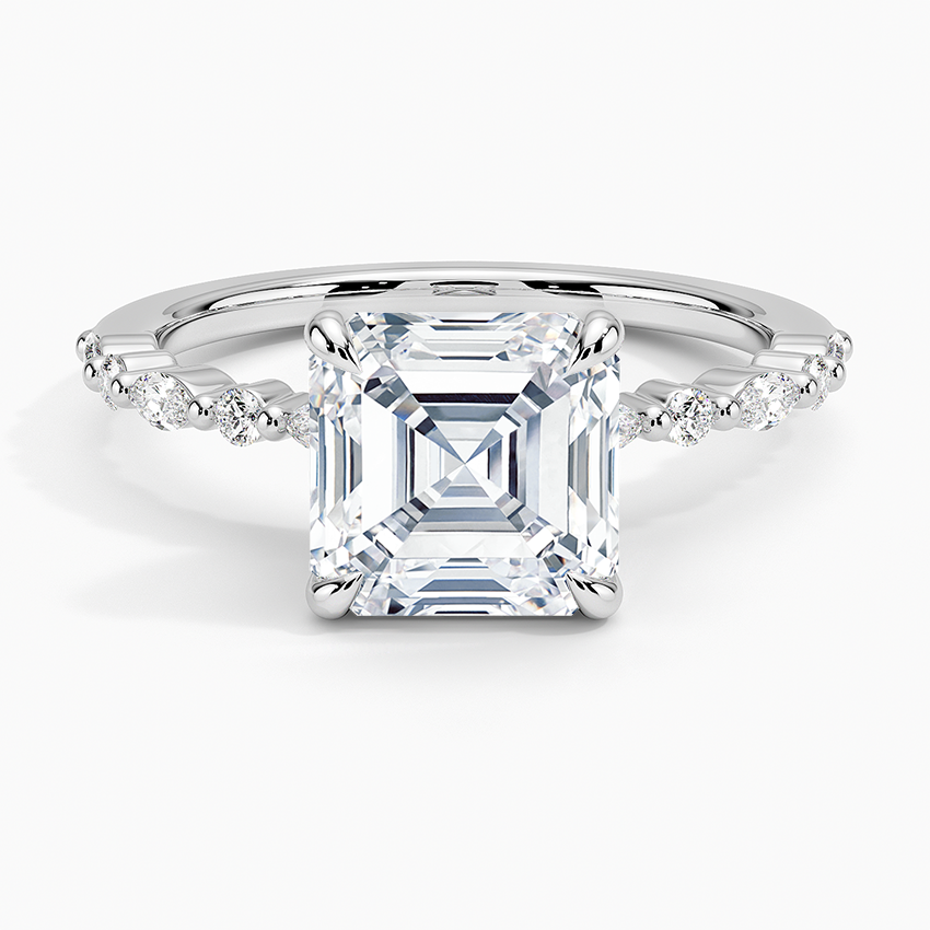 Delicate Versailles Diamond Ring - Asscher Cut Center Stone