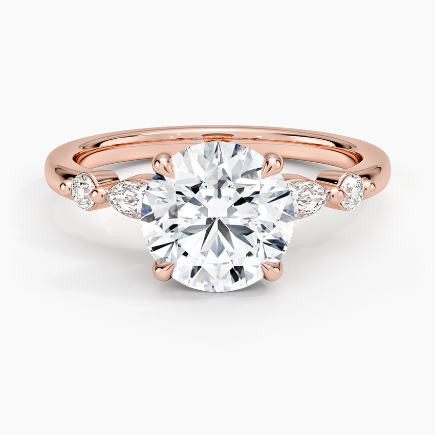 Versailles One-Quarter Coverage Diamond Ring - Round Center Stone