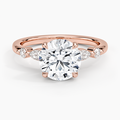 Versailles One-Quarter Coverage Diamond Ring - Round Center Stone