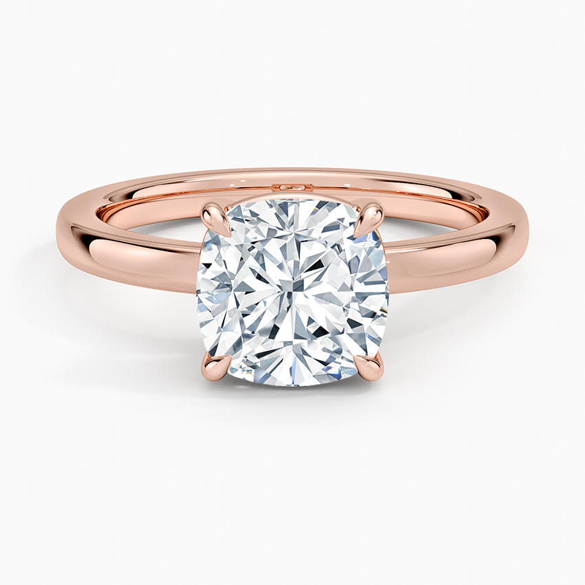 Dara Low-Profile Solitaire Ring - Cushion Cut Center Stone