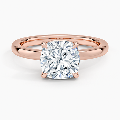 Dara Low-Profile Solitaire Ring - Cushion Cut Center Stone