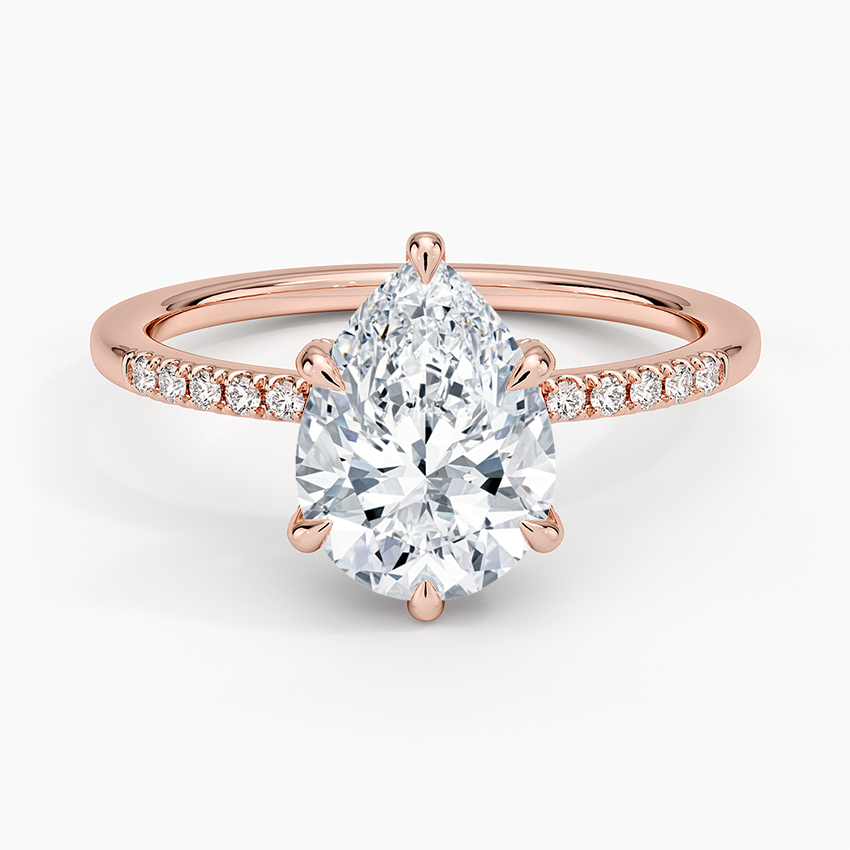 Viviana One-Quarter Coverage Diamond Ring - Pear Center Stone
