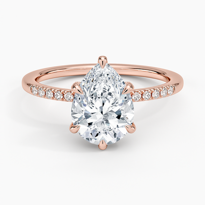 Viviana One-Quarter Coverage Diamond Ring - Pear Center Stone