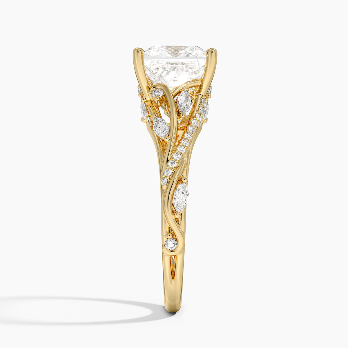 Begonia Vine Diamond Ring (1/2 ct. tw.) - Princess Cut Center Stone