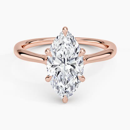 Freesia Cathedral Solitaire Ring - Marquise Center Stone