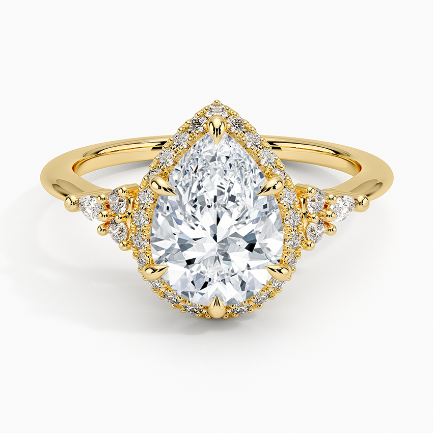 Nadia Halo Diamond Ring (1/4 ct. tw.) - Pear Cut Center Stone
