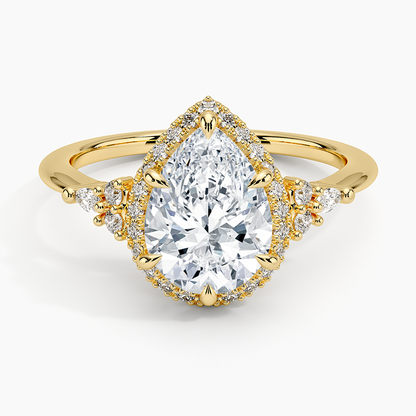 Nadia Halo Diamond Ring (1/4 ct. tw.) - Pear Cut Center Stone