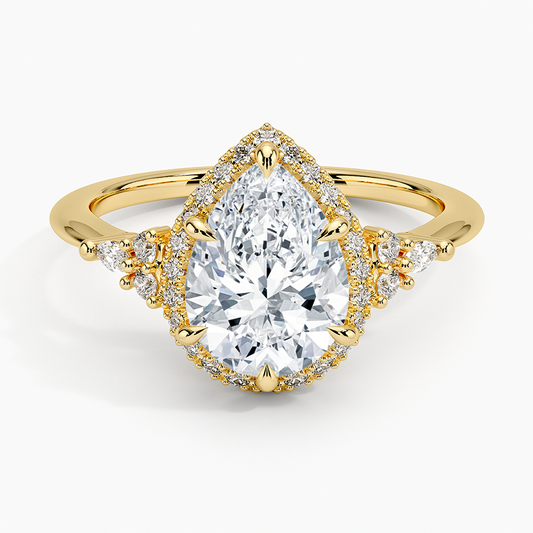 Nadia Halo Diamond Ring (1/4 ct. tw.) - Pear Cut Center Stone
