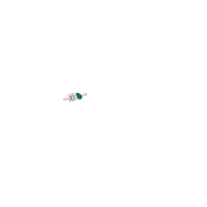 Viridian Toi et Moi Diamond Ring