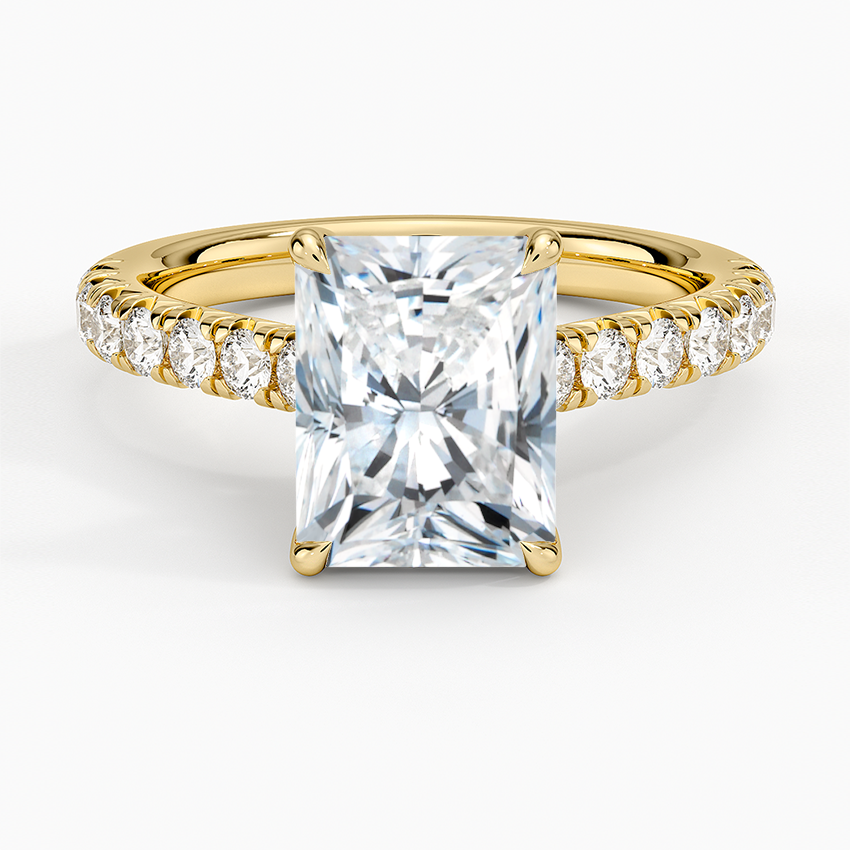 Sienna Half Coverage Diamond Ring - Radiant Cut Center Stone