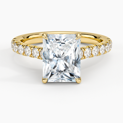 Sienna Half Coverage Diamond Ring - Radiant Cut Center Stone