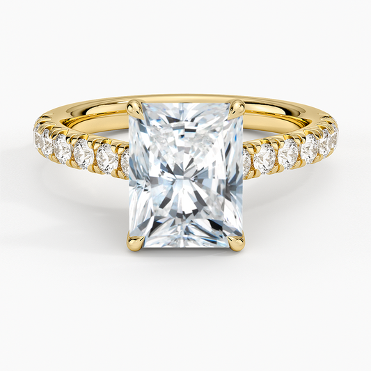 Sienna Half Coverage Diamond Ring - Radiant Cut Center Stone