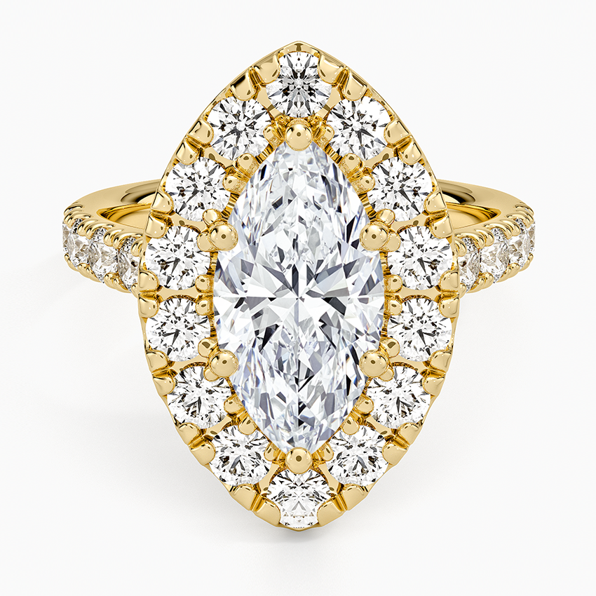 Adele Halo Diamond Ring - Marquise Center Stone