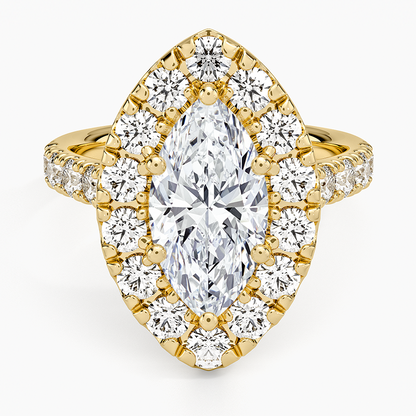 Adele Halo Diamond Ring - Marquise Center Stone
