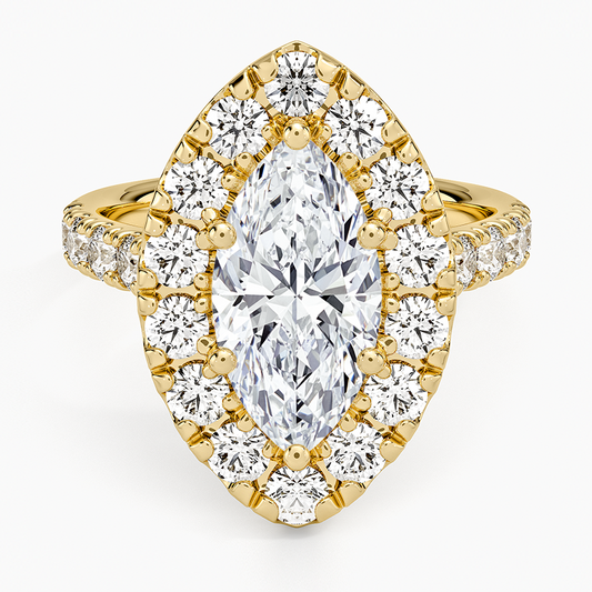 Adele Halo Diamond Ring - Marquise Center Stone