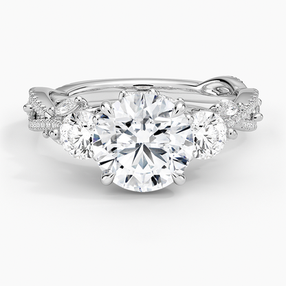 Luxe Secret Garden Three Stone Diamond Ring (1 ct. tw.) - Round Center Stone