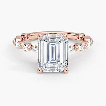 Versailles Three-Quarter Coverage Diamond Ring (1/2 ct. tw.) - Emerald Cut Center Stone