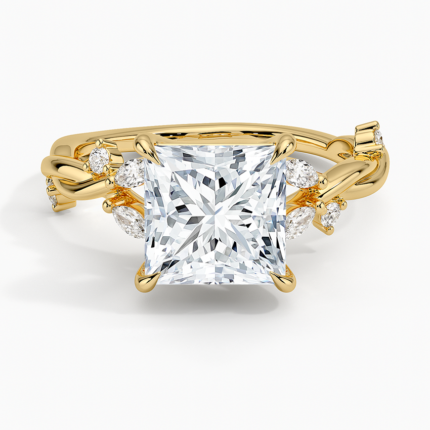 Azalea Twist Diamond Ring - Princess Cut Center Stone