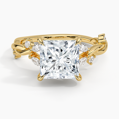 Azalea Twist Diamond Ring - Princess Cut Center Stone