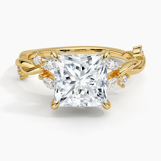 Azalea Twist Diamond Ring - Princess Cut Center Stone