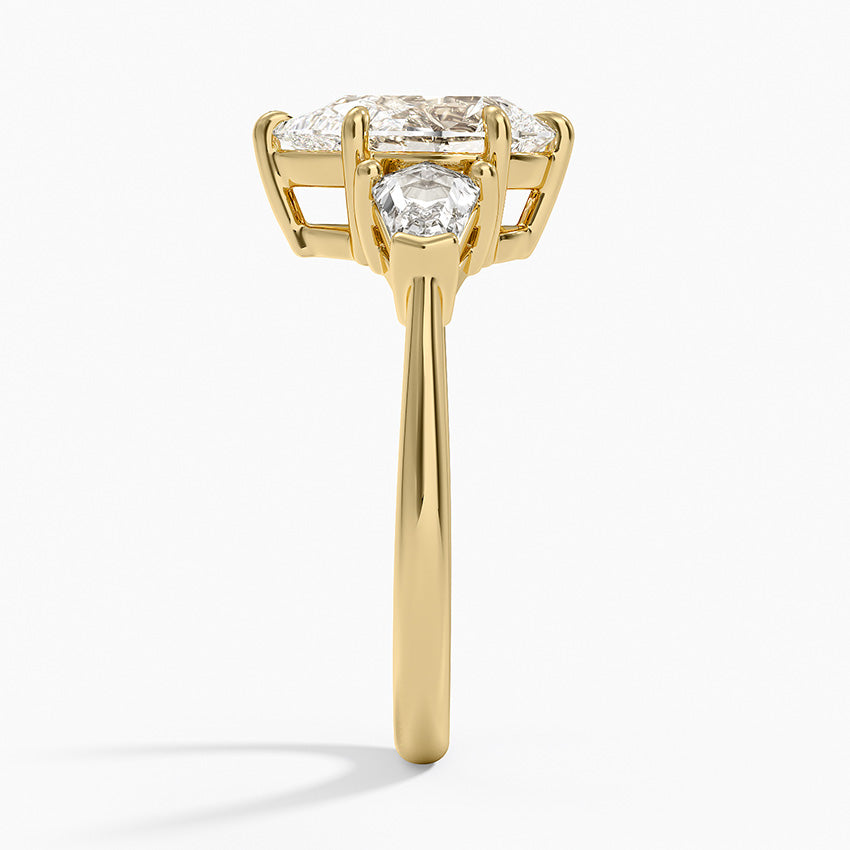 Shield Cut Three Stone Diamond Ring (1/2 ct. tw.) - Pear Center Stone