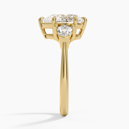 Shield Cut Three Stone Diamond Ring (1/2 ct. tw.) - Pear Center Stone