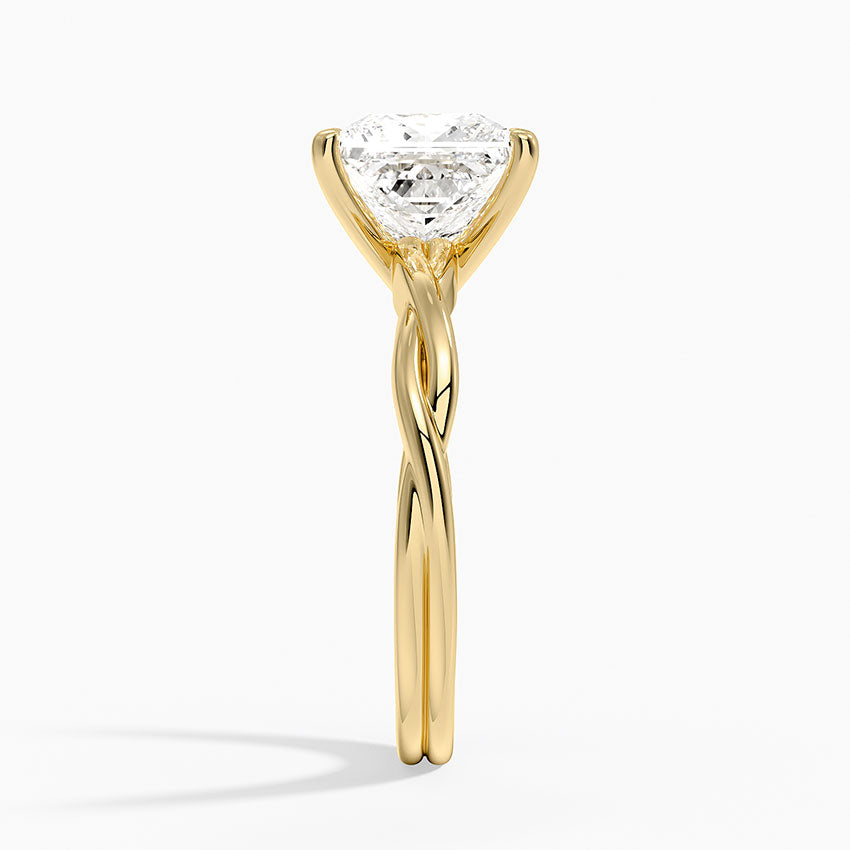 Twisted Vine Solitaire Ring - Princess Cut Center Stone