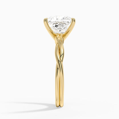 Twisted Vine Solitaire Ring - Princess Cut Center Stone