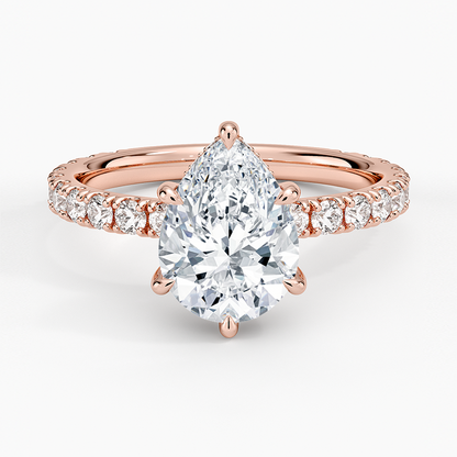 Grand Perfect Fit Three-Quarter Diamond Ring - Pear Center Stone