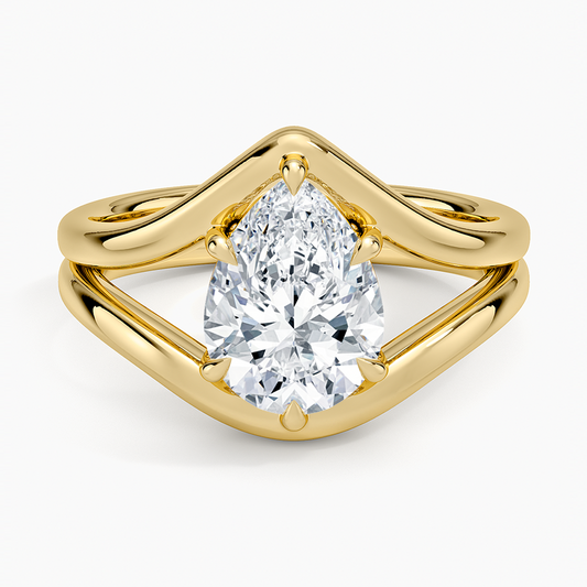 Frame Solitaire Ring - Pear Center Stone