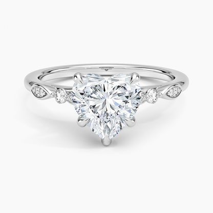 Rochelle Diamond Ring - Heart Center Stone