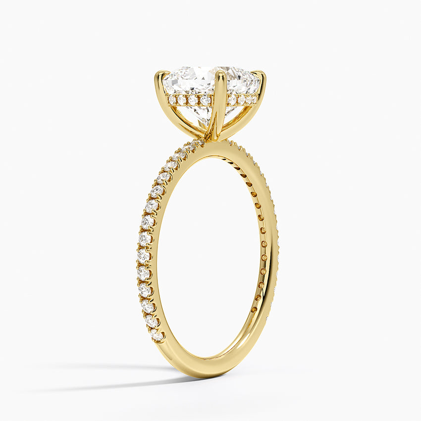 Perfect Fit Three-Quarter Diamond Ring (1/4 ct. tw.) - Cushion Cut Center Stone