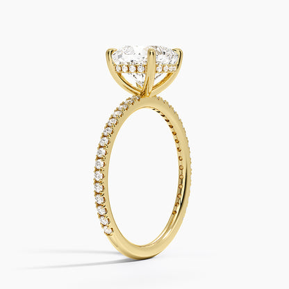 Perfect Fit Three-Quarter Diamond Ring (1/4 ct. tw.) - Cushion Cut Center Stone
