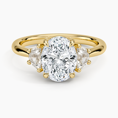 Half Moon Three Stone Diamond Ring (1/4 ct. tw.) - Oval Center Stone